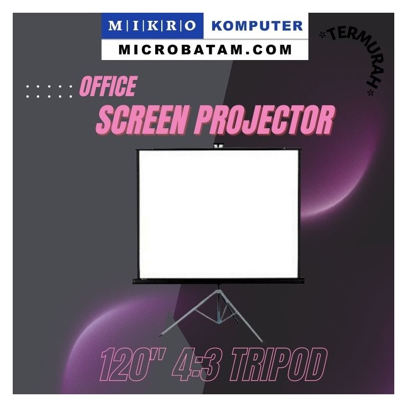 SCREEN PROJECTOR 120INCH 3:4 TRIPOD 