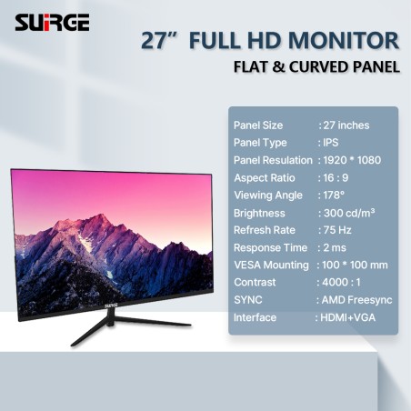 MONITOR SURGE LED 27 INCH FHD IPS GAMING